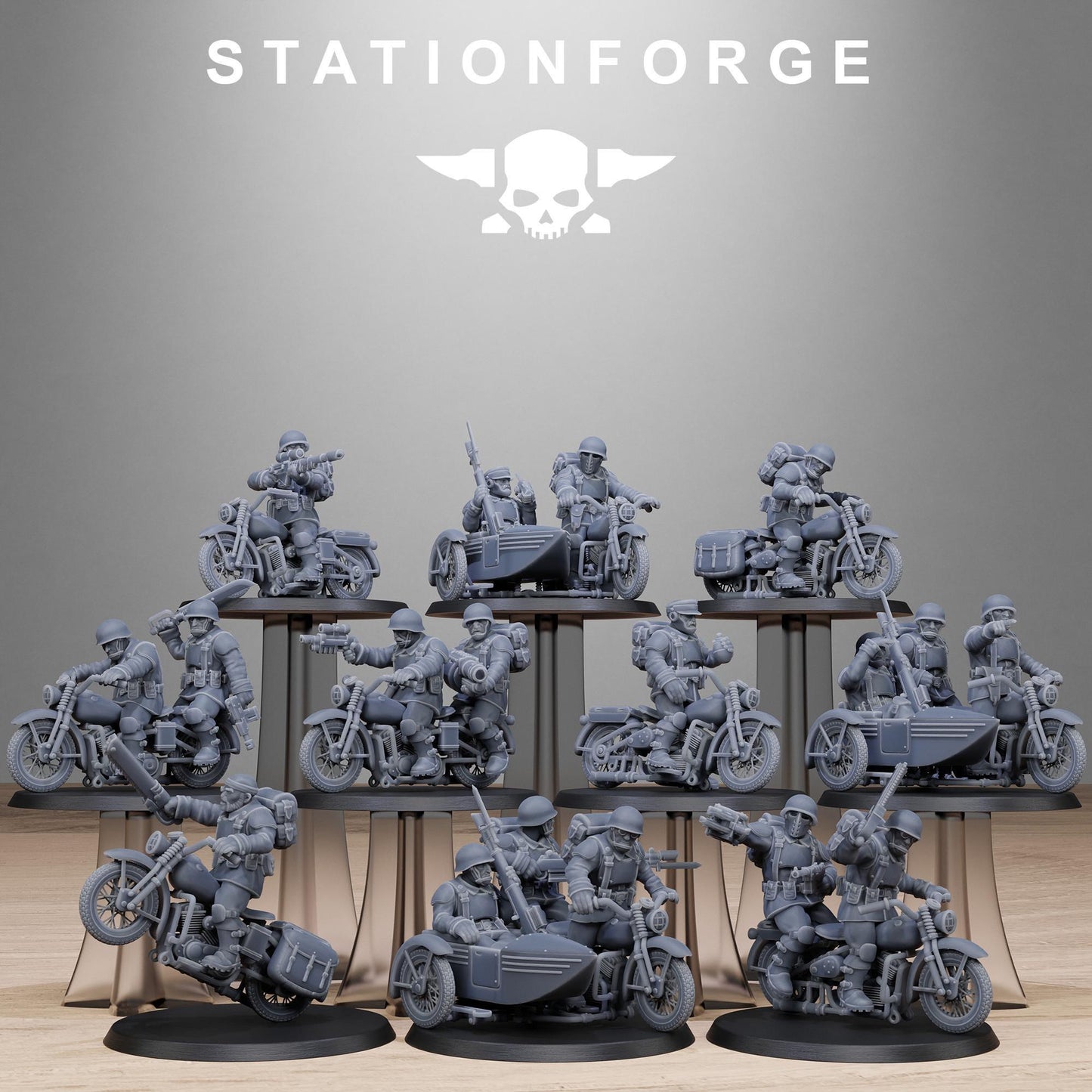 FreeGuard Bikers Modular Set Miniatures by STATIONFORGE,  Imperial guard cavalry regiment