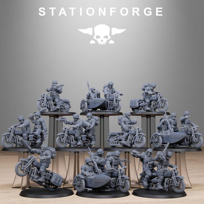 FreeGuard Bikers Modular Set Miniatures by STATIONFORGE,  Imperial guard cavalry regiment