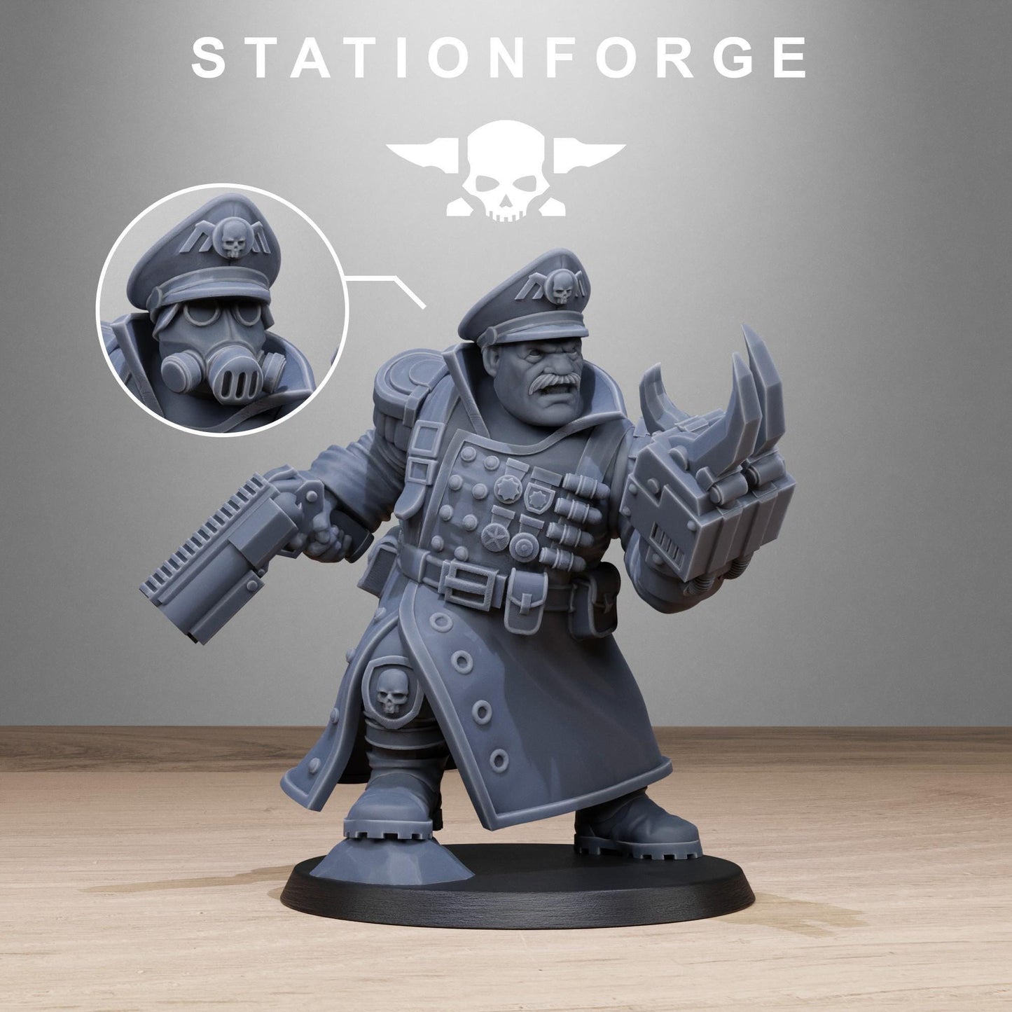 FreeGuard Mutant Officer, Death Korps Proxy, Sci-Fi Wargames Miniatures by STATIONFORGE
