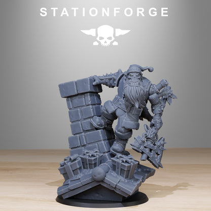 Orkaz Claus, Space-Faring Orkish Menace Sculpted by STATIONFORGE, Grimdark Compatible, Sci-Fi Wargame Scale