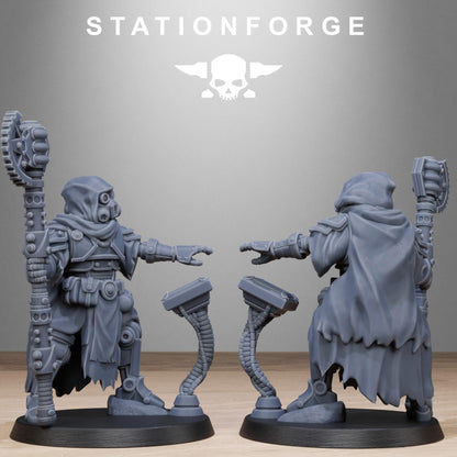 Scavenger Tech Magicians, Space Techno-bots, modular Sci-Fi warriors by STATIONFORGE, Sci-Fi Wargames Cyber-themed Grimdark miniatures