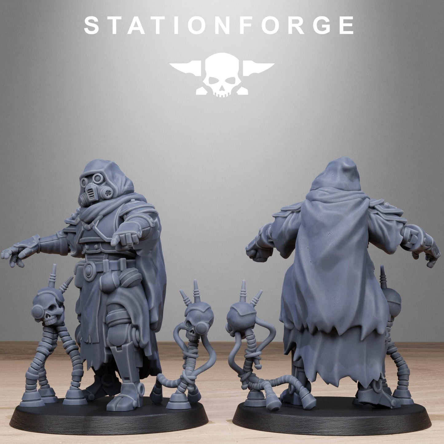 Scavenger Tech Magicians, Space Techno-bots, modular Sci-Fi warriors by STATIONFORGE, Sci-Fi Wargames Cyber-themed Grimdark miniatures