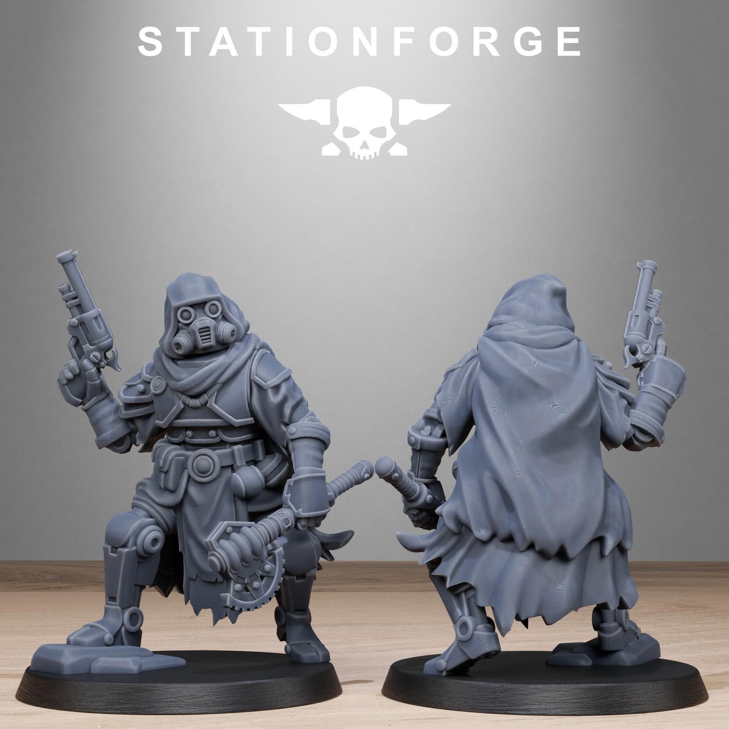 Scavenger Tech Magicians, Space Techno-bots, modular Sci-Fi warriors by STATIONFORGE, Sci-Fi Wargames Cyber-themed Grimdark miniatures