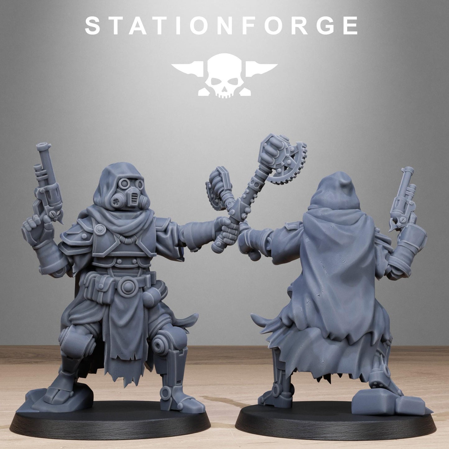Scavenger Tech Magicians, Space Techno-bots, modular Sci-Fi warriors by STATIONFORGE, Sci-Fi Wargames Cyber-themed Grimdark miniatures