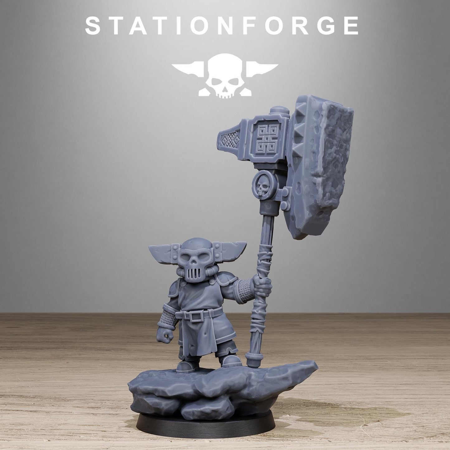 Forgeling Blacksmith Miniature, Sci-Fi Wargame Maskot by STATIONFORGE