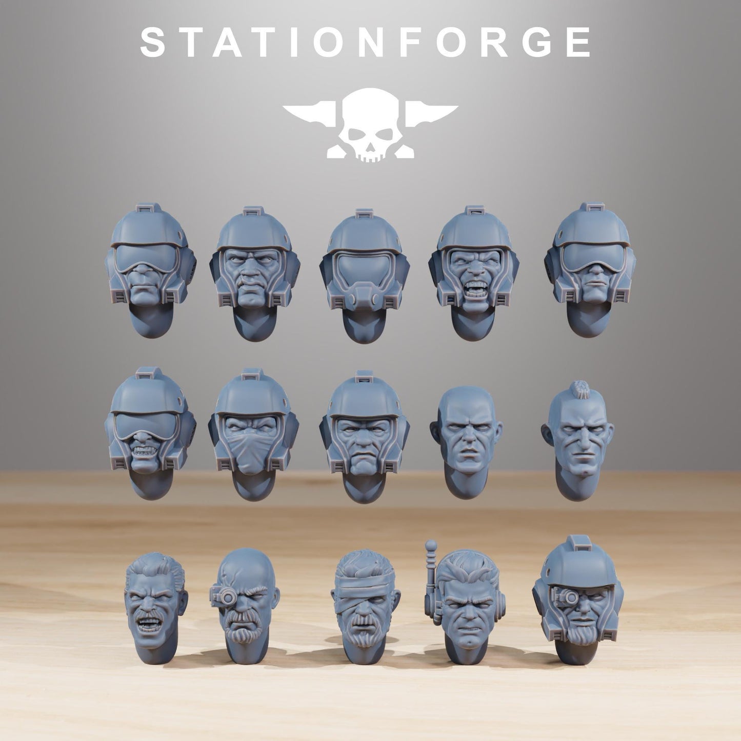 Vaskar Infantry Builder Kit, Death Korps Proxy, Sci-Fi Wargames Miniatures by STATIONFORGE