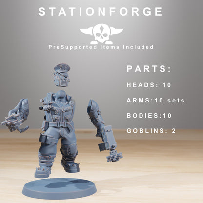 Orkaz Skillers, Space-Faring Orkish Menace Sculpted by STATIONFORGE, Grimdark Compatible, Sci-Fi Wargame Scale