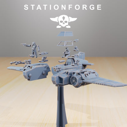 GrimGuard SF-19A Fighter Plane, Sci-Fi Wargames Proxy by STATIONFORGE