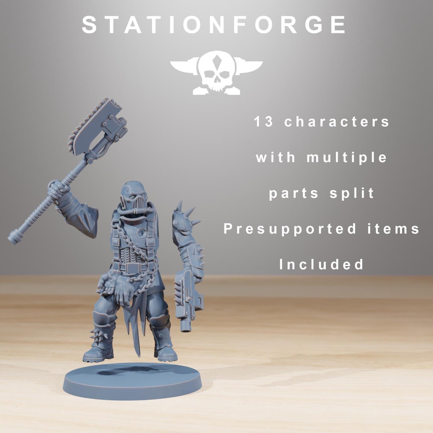 Corrupted Guard Miniatures, Chaos Worshipper Sci-Fi Wargames, STATIONFORGE