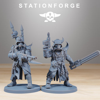 Corrupted Guard Miniatures, Chaos Worshipper Sci-Fi Wargames by STATIONFORGE