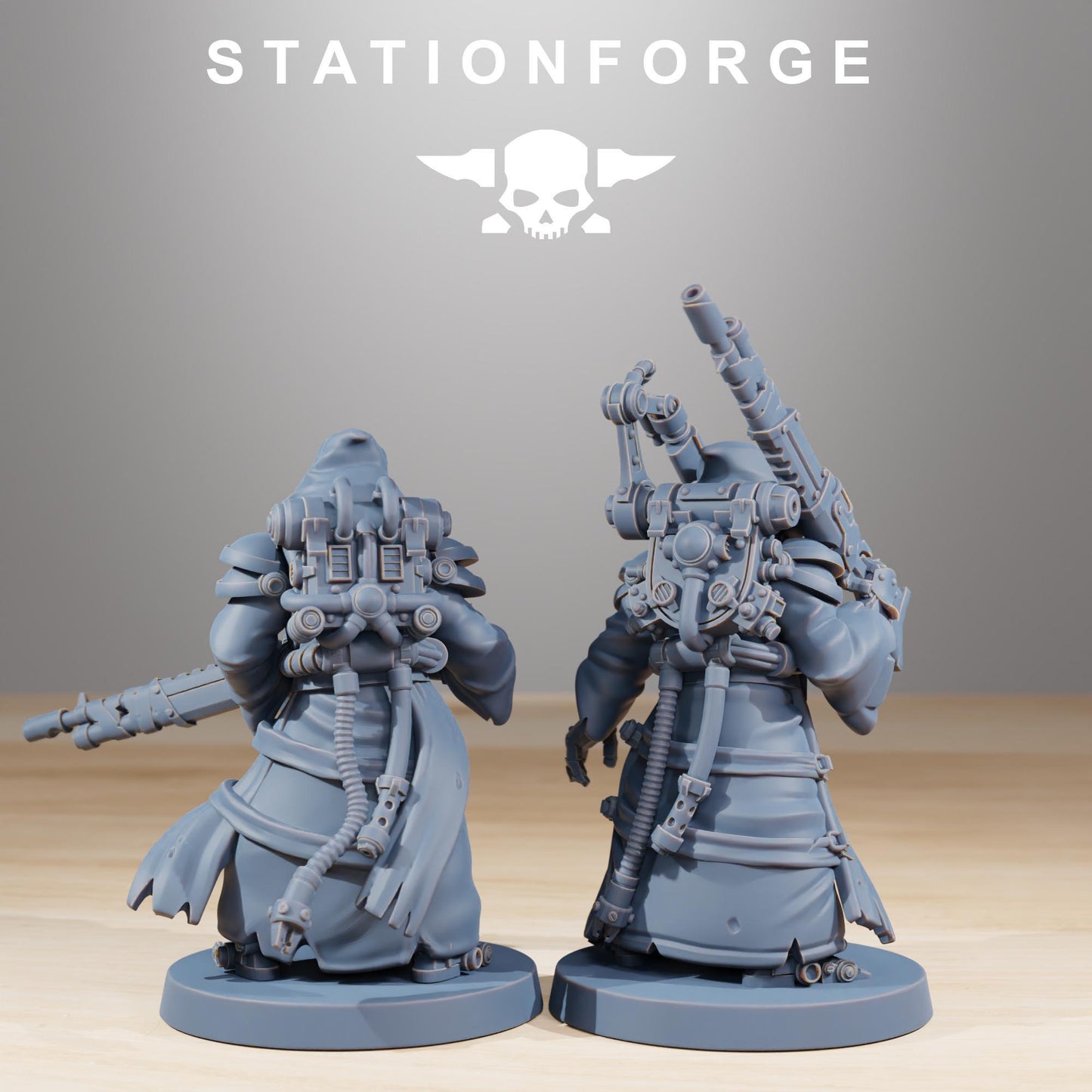 Scavenger Hunters, Space Techno-bots, modular Sci-Fi warriors by STATIONFORGE, Sci-Fi Wargames Cyber-themed Grimdark miniatures