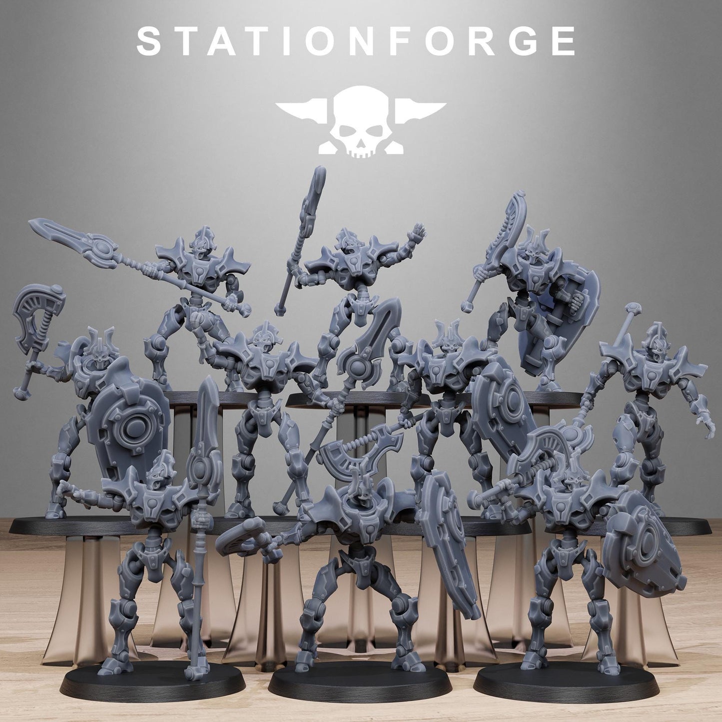 Astronet Blades, Modular Sci-Fi Undead Robot Warriors by STATIONFORGE, Grimdark Wargames Proxy