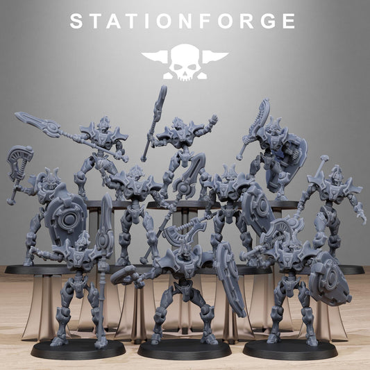 Astronet Blades, Modular Sci-Fi Undead Robot Warriors by STATIONFORGE, Grimdark Wargames Proxy