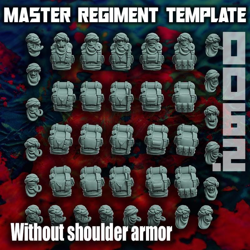 Master Regiment Template 006 Desert Reavers, Sci-Fi Wargames Miniatures by Reptilian Overlords
