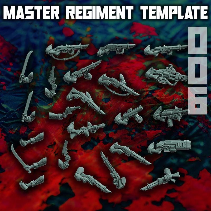 Master Regiment Template 006 Desert Reavers, Sci-Fi Wargames Miniatures by Reptilian Overlords