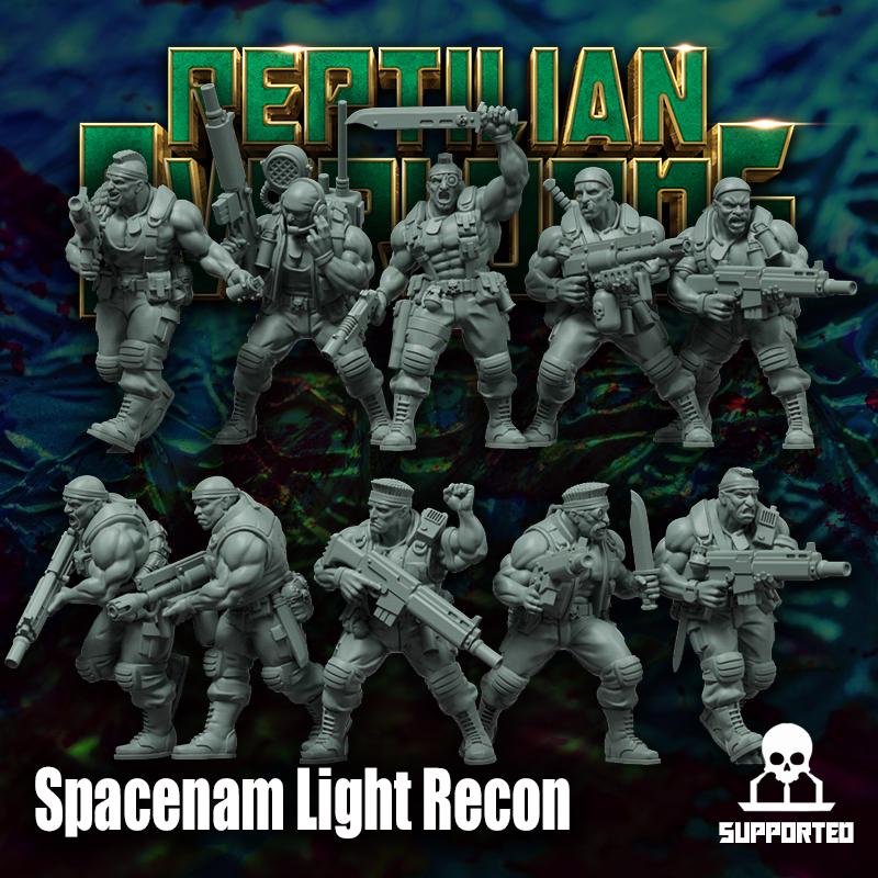 Spacenam Light Recon Squad, Sci-Fi Wargames Miniatures by Reptilian Overlords, Space Guard
