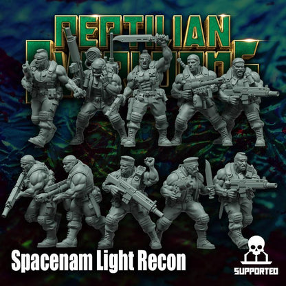 Spacenam Light Recon Squad, Sci-Fi Wargames Miniatures by Reptilian Overlords, Space Guard