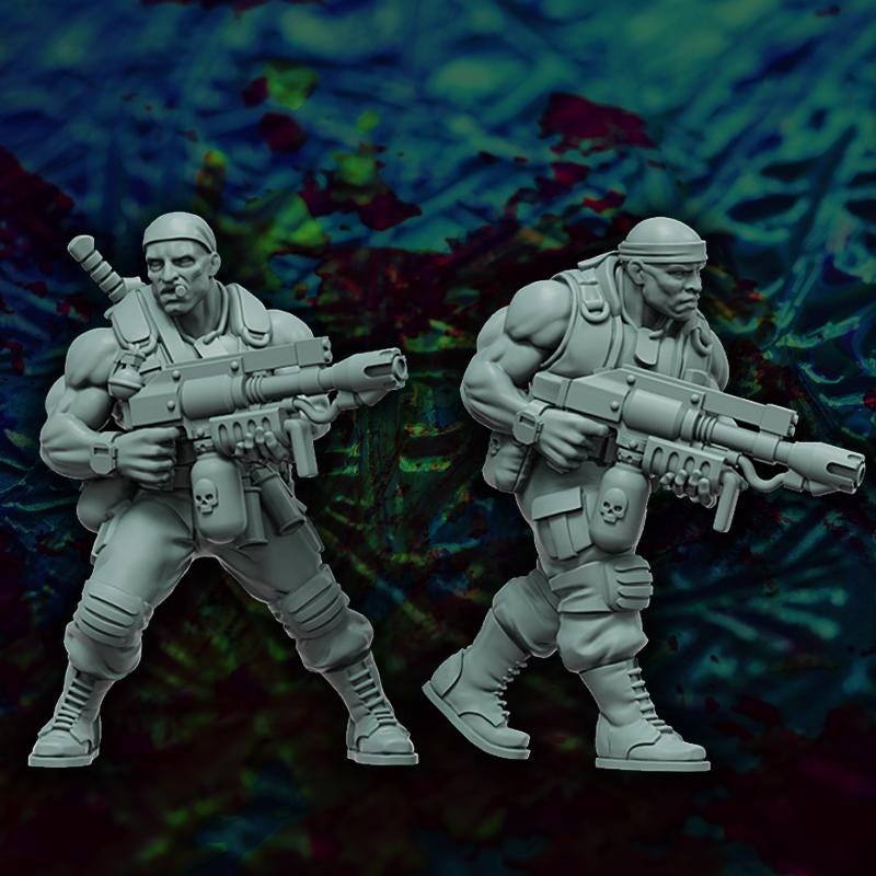 Spacenam Light Recon Squad, Sci-Fi Wargames Miniatures by Reptilian Overlords, Space Guard