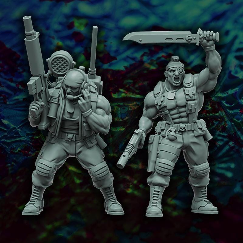 Spacenam Light Recon Squad, Sci-Fi Wargames Miniatures by Reptilian Overlords, Space Guard