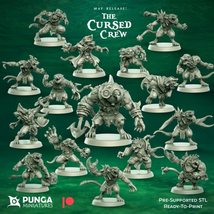 Cursed Crew Full team by Punga Miniatures - Wargame Scale 3D Printed Miniature