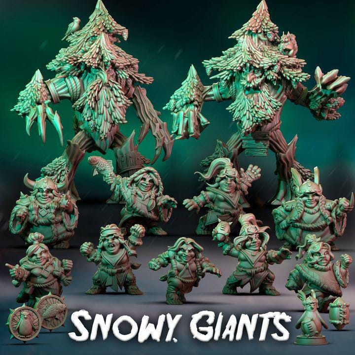 Snowy Giants by Punga Miniatures - Wargame Scale 3D Printed Miniature