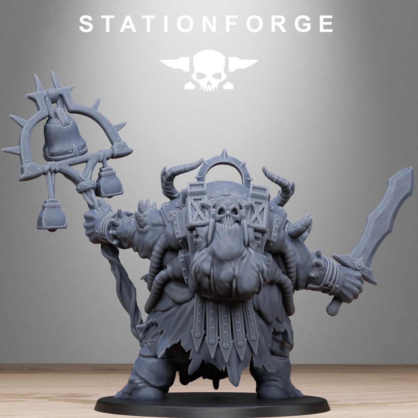 Corrupted Lord Miniature, Grimdark Future Wargame, STATIONFORGE