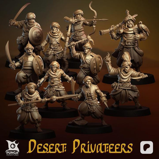 The Desert Privateers Warband by Punga Miniatures - Wargame Scale 3D Printed Miniature