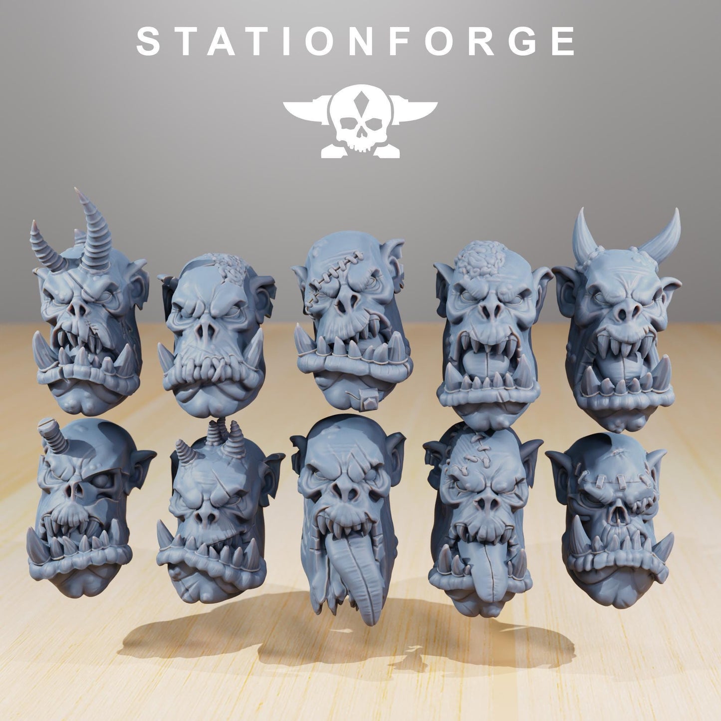 Orkaz Plague Spreadaz, Space-Faring Orkish Menace Sculpted by STATIONFORGE, Grimdark Compatible, Sci-Fi Wargame Scale