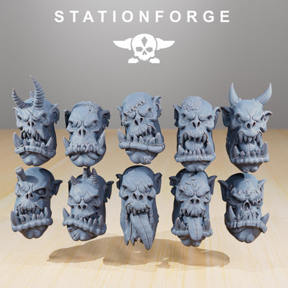 Orkaz Plague Spreadaz, Space-Faring Orkish Menace Sculpted by STATIONFORGE, Grimdark Compatible, Sci-Fi Wargame Scale