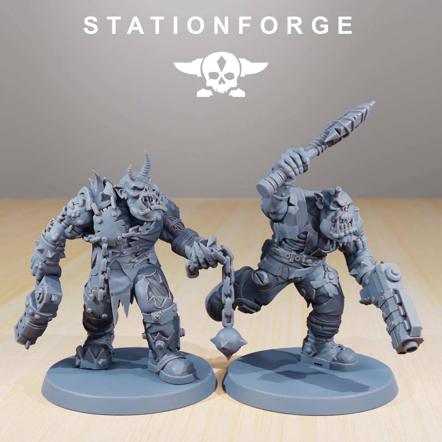 Orkaz Plague Spreadaz, Space-Faring Orkish Menace Sculpted by STATIONFORGE, Grimdark Compatible, Sci-Fi Wargame Scale