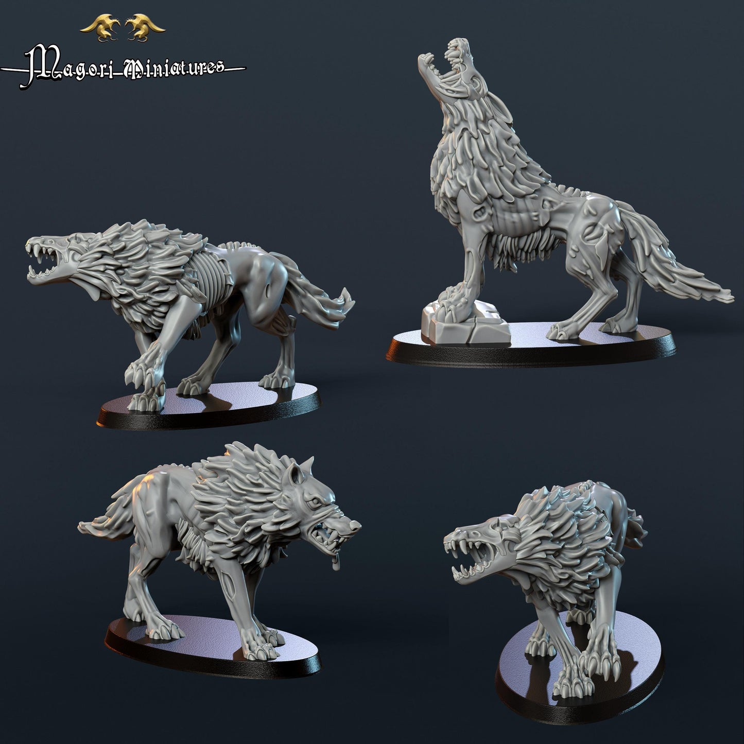 Undead Warband, Vampire, Necromancer, Wolves, Ghouls, Fantasy Skirmish by Magori Miniatures, perfect for Fantasy Wargames and RPGs