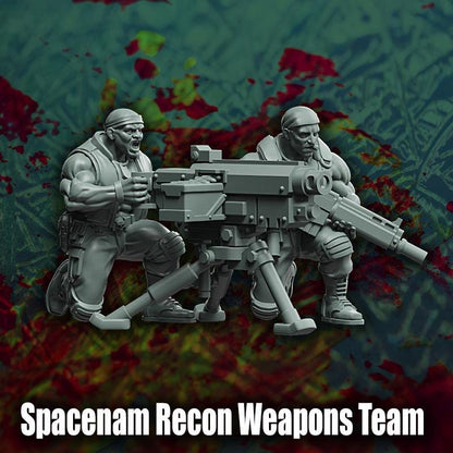Spacenam Recon Weapons Team, Sci-Fi Wargames Miniatures by Reptilian Overlords, Space Guard
