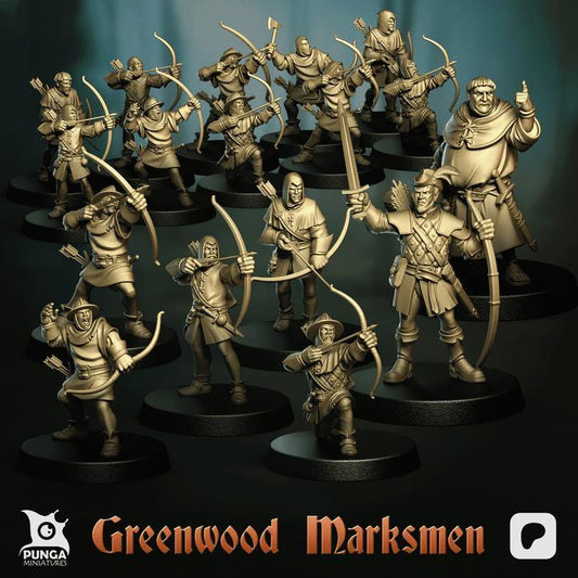 The Greenwood Marksmen by Punga Miniatures - Wargame Scale 3D Printed Miniature