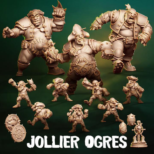 Jollier Ogres Part 1 by Punga Miniatures - Wargame Scale 3D Printed Miniature