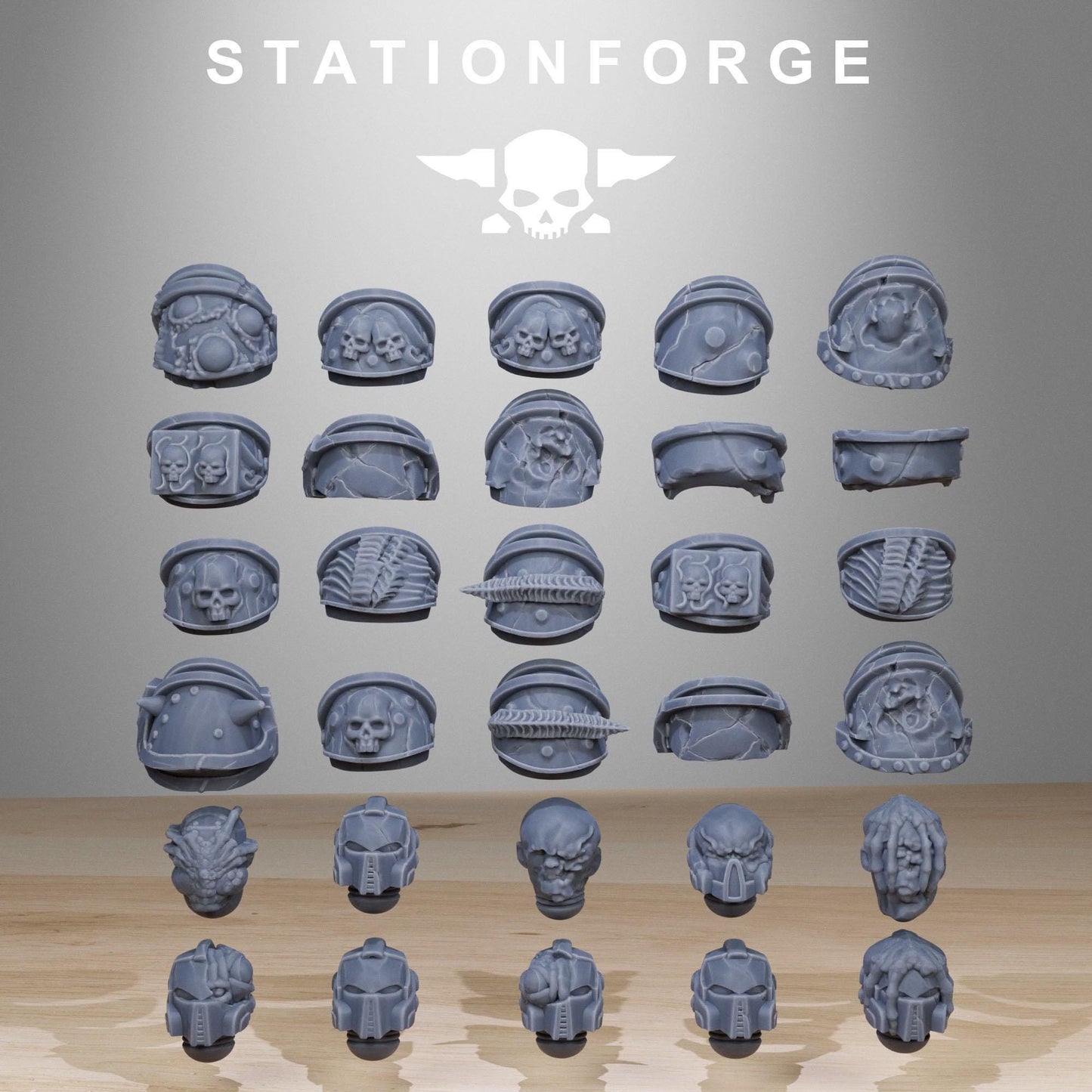 Corrupted Socratis Infantry, Modular Sci-Fi Marine warriors by STATIONFORGE, Grimdark Wargames Proxy