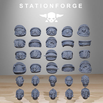 Corrupted Socratis Infantry, Modular Sci-Fi Marine warriors by STATIONFORGE, Grimdark Wargames Proxy