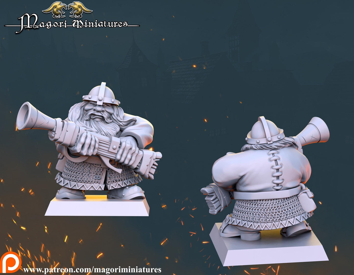 Dwarven Treasure Hunter Warband, Fantasy Skirmish Miniatures by Magori Miniatures, perfect for Fantasy Wargames and RPGs