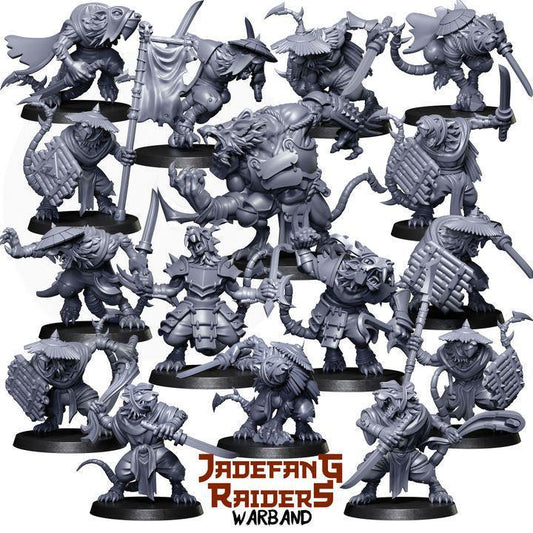 Jadefang Raiders by Punga Miniatures - Wargame Scale 3D Printed Miniature - Warband