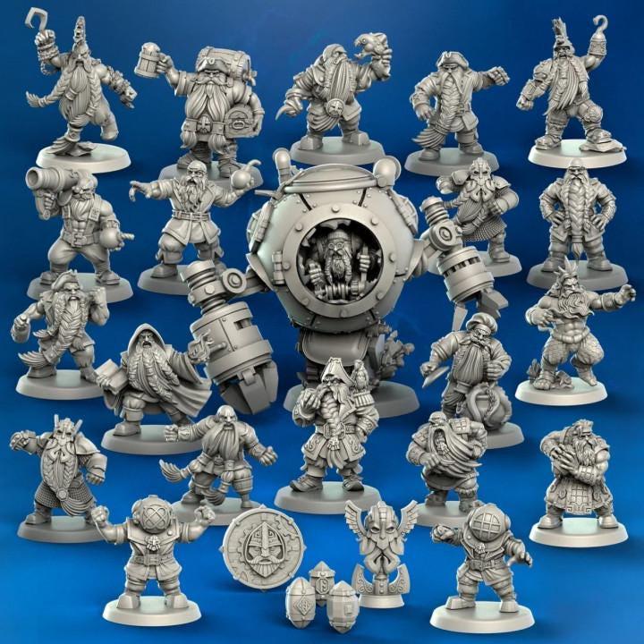 Stern Buoys by Punga Miniatures - Wargame Scale 3D Printed Miniature - Complete Set