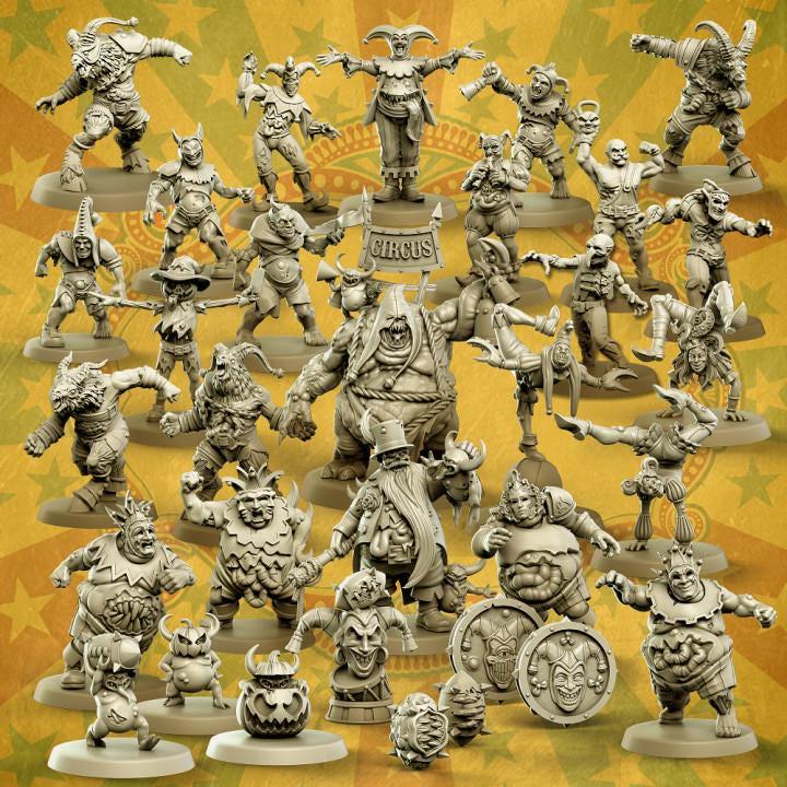 Plague Carnival by Punga Miniatures - Wargame Scale 3D Printed Miniature - Complete Set