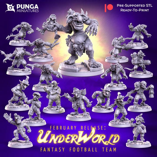 Full Underworld team + addons by Punga Miniatures - Wargame Scale 3D Printed Miniature