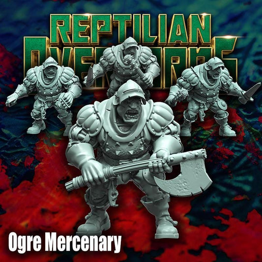 Fantasy Ogre Mercenary, 3D Printed Resin Miniature by Reptilian Overlords