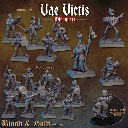 Modular Female Blood and Gold Mercenaries vol 06, Bits and Weapon Conversions Fantasy by Vae Victis, perfect for Fantasy Wargames and RPGs