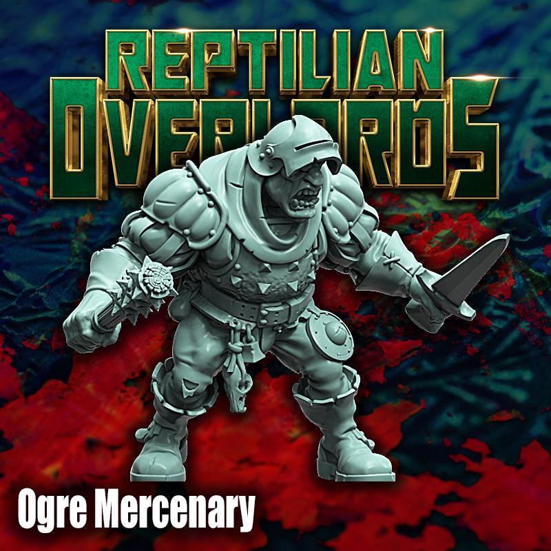 Fantasy Ogre Mercenary, 3D Printed Resin Miniature by Reptilian Overlords