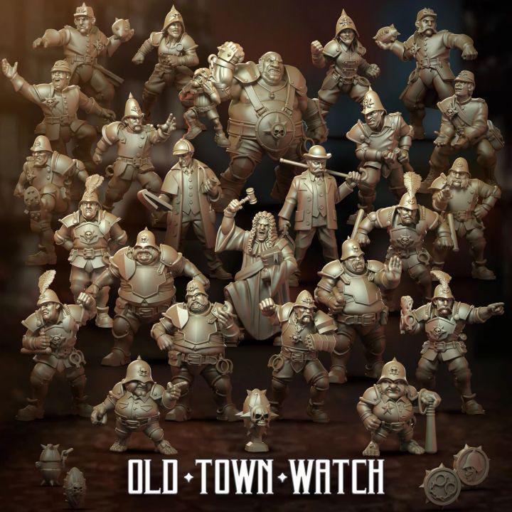 Old Town Watch by Punga Miniatures - Wargame Scale 3D Printed Miniature - Complete Set