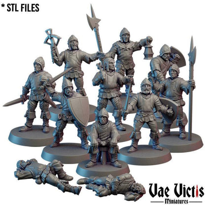 Village Watchmen Miniatures Warband, Vae Victis, Fantasy RPG