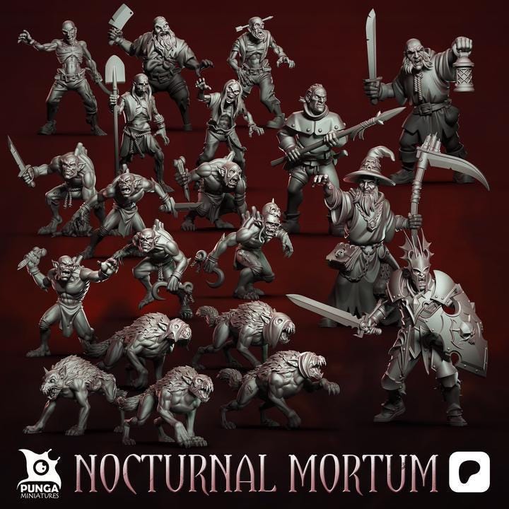 The Nocturnal Mortum Warband by Punga Miniatures - Wargame Scale 3D Printed Miniature
