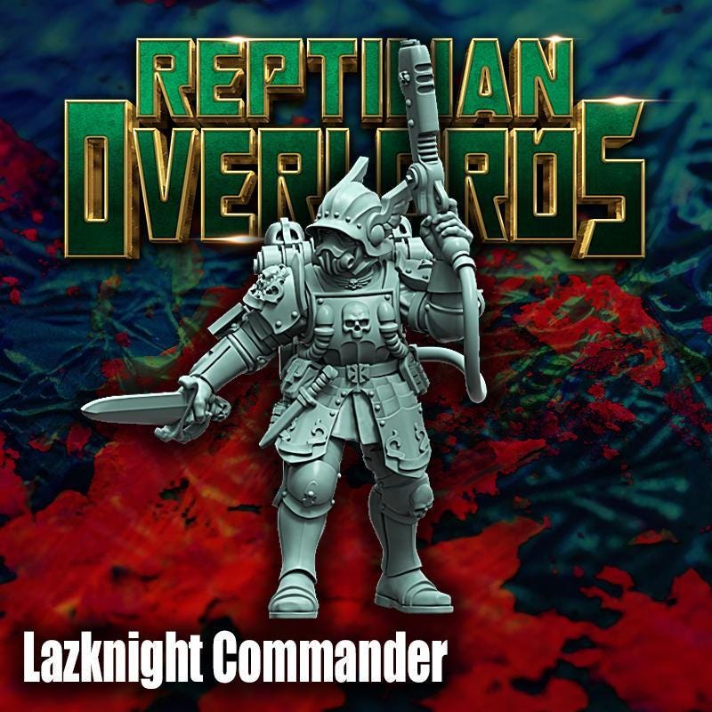 Lazknight Squad, Elite Space Empire Fighting Force, Sci-Fi Wargames Miniatures by Reptilian Overlords, Grimdark Compatible