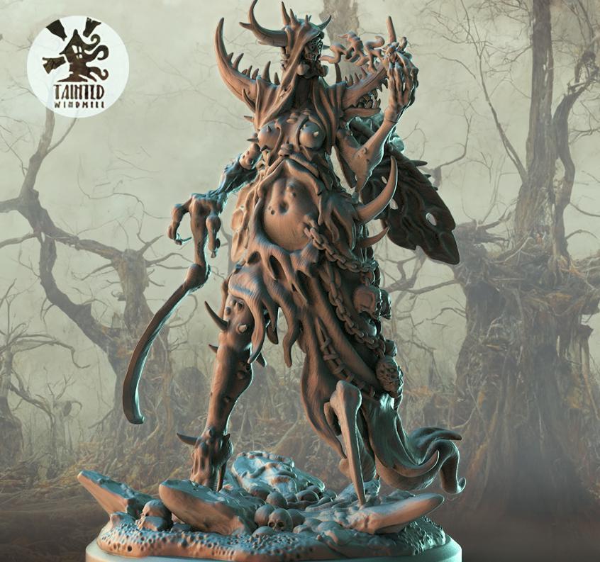 Great Daemon Decay Princess, Chaotic Daemonic Monopose Miniatures Sculpted by Tainted Windmill for Wargames set in the Grimdark Future