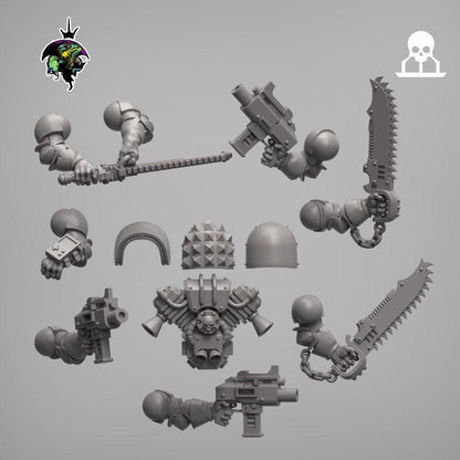 Geno Tyrants, Modular Sci-Fi Wargames Miniatures by Reptilian Overlords, Space Soldier Conversion Bits